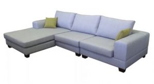Caloundra 3 seater with chaise in blue warwick fabric