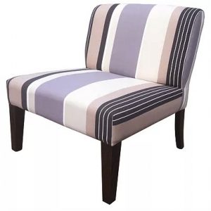 Hibiscus Occasional Chair in striped fabric